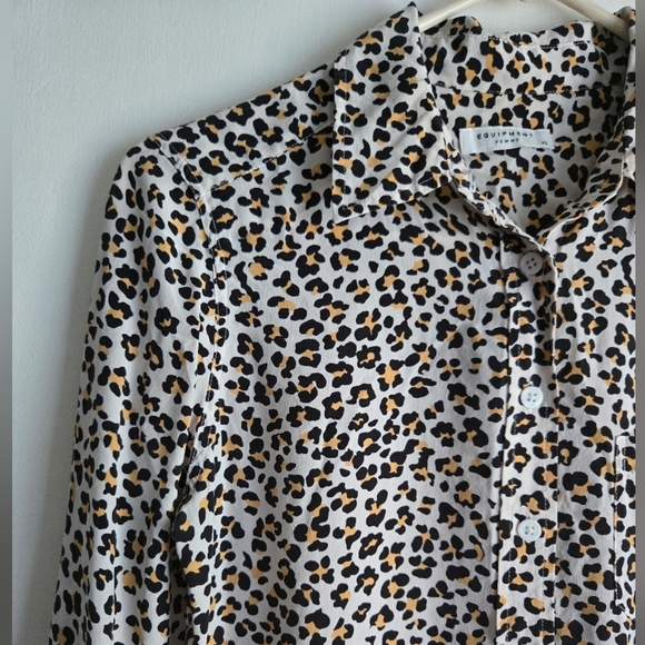 EQUIPMENT FEMMEBRETT 100% SILK LEOPARDPRINT SHIRT SIZE XS - Picture 3 of 13